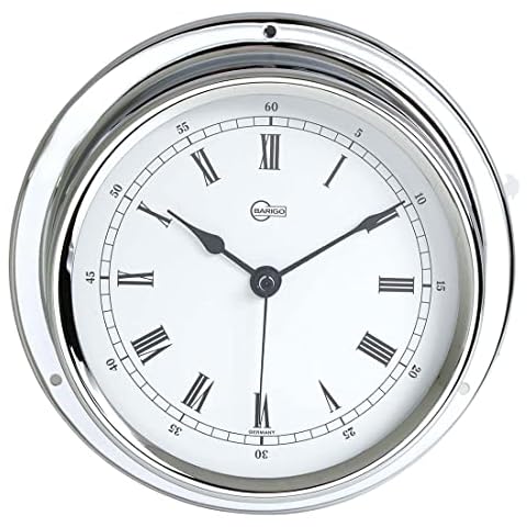 Barigo Regatta 684cr Schiffsuhr Chrom römisch 120mm Cover