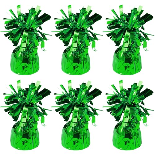 Lot de 6 poids de ballons verts métalliques pour décorations de fêtes