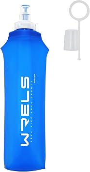 WRELS Soft Running Water Flask Soft Flasks Collapsible Soft Water Bottles Small BPA-Free for Sports Hiking Hydration Pack 5oz/8oz/17ozBLUE,17oz