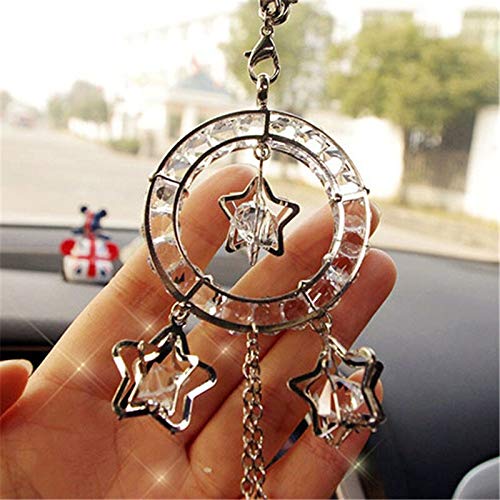 Car Accessories Interior Car Pendant Five-Pointed Star Swan Hanging Ornament Rearview Mirror Water Scorpion Car Crystal Hanging (White)