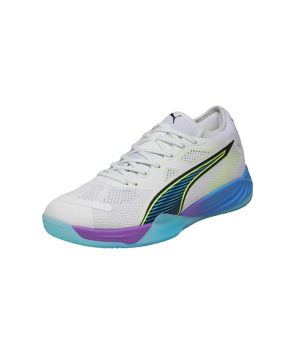 | Eliminate Nitro™ SQD 4 Game On Indoor Shoes | White-Glowing Red-Ultra Blue | 7UK-image-44