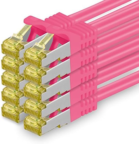 Cat.7 kabel sieciowy 5 m 10 kolorów 10 sztuk Cat7 kabel Ethernet kabel sieciowy LAN kabel surowy 10 Gb s SFTP PIMF LSZH zestaw kabel krosowy z wtyczką Rj 45 Cat.6a