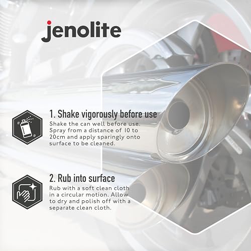 JENOLITE Metallpolitur-Aerosol, Polierschaum in Industriequalität, Reinigen, Polieren und Schützen, geeignet für Messing, Kupfer, Chrom, Edelstahl und Zinn, 400 ml