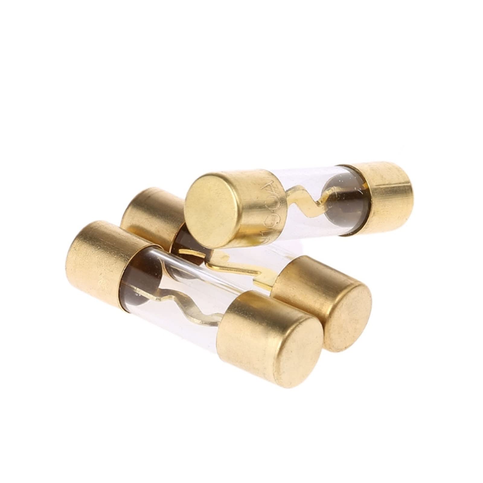Zestaw bezpieczników AGU 5-częściowy pozłacany szklany wzmacniacz samochodowy audio 60/80/100 AMP (60 Amp)