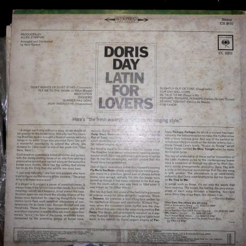 Doris Day ‎– Latin For Lovers Sello: Columbia ‎– CL 2310 Formato Mono País: US Fecha: 1965