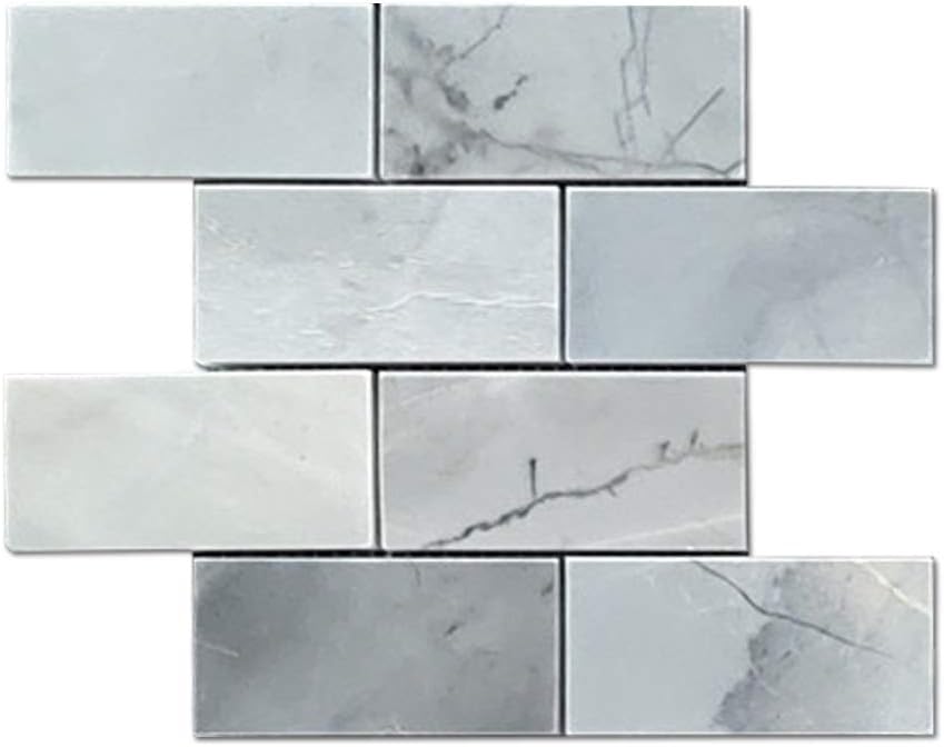 Best Deal Cheap 🛒 Diflart Peel and Stick Backsplash PVC Tile Faux White Marble for Kitchen Bathroom Pack of 5 Sheets (Brick, Silver) One-Day Sale: Up to 60% Off Diflart Peel and Stick Backsplash PVC Tile Faux White Marble for Kitchen Bathroom Pack of 5 Sheets (Brick, Silver)