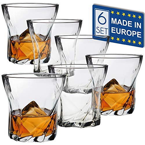 Review Product Whiskey Glass Set of 6, Daily Use Bar Drinking Glass Tumbler for Rum, Scotch, Whisky, Cognac, Cocktails and Bourbon, Large 10 ¼ oz Lead-Free Crystal Clear