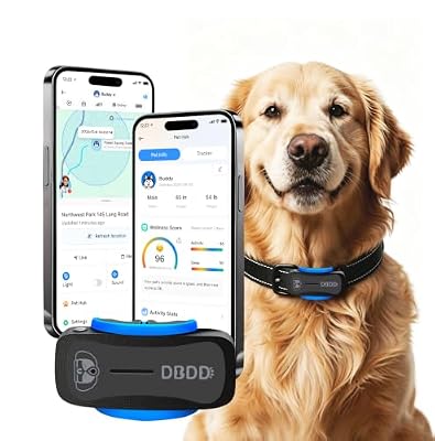DBDD GPS Dog Tracker with Subscription,Virtual Fence&Health Monitor,IP67,BK