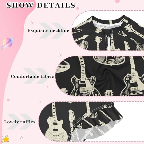 Image of Girls One Piece Swimsuits Long Sleeve Rash Guard Bathing Suit Rash Guard Quick Dry UPF 50+ Swimwear for Kids 3-12