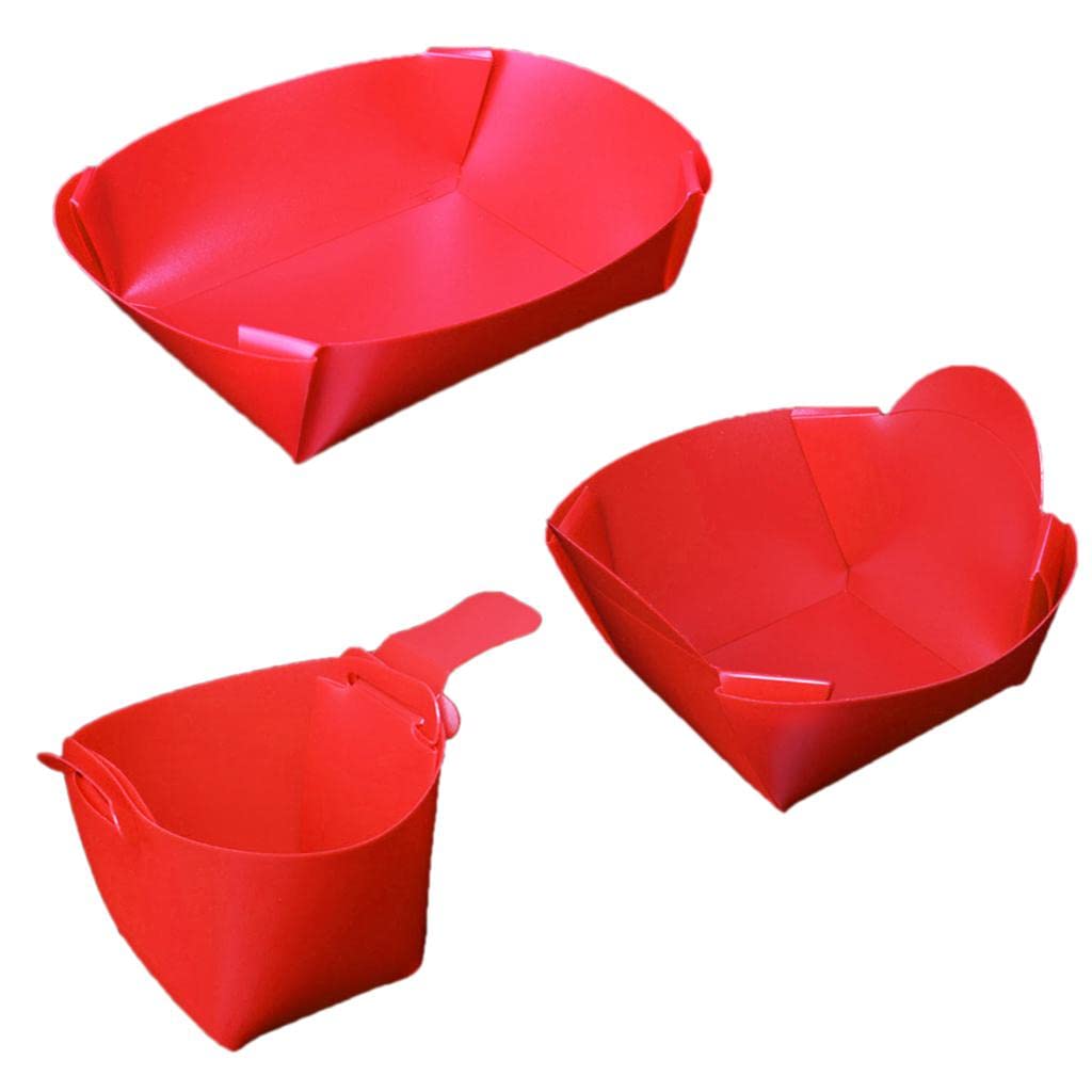 RNXRZANK Foldable Camping Tableware Set Bowl Plate Cup Travel Kit Chopping Board Red