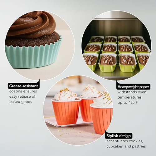Restaurantware Paper Baking Cups 200 Count 0.4 Ounce Paper Greaseproof Muffin Liners, 2 Inches Disposable Baking Cups Flared Design Pink for Oven and Freezer Use by Restaurantware - Image 3