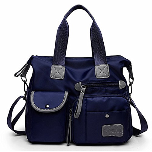 TOOGOO Bleu Nouveau Mesdames Mode Impermeable Oxford Sac a Main Casual Nylon Sac a bandouliere Maman Sac Grande Capacite Sac en Toile