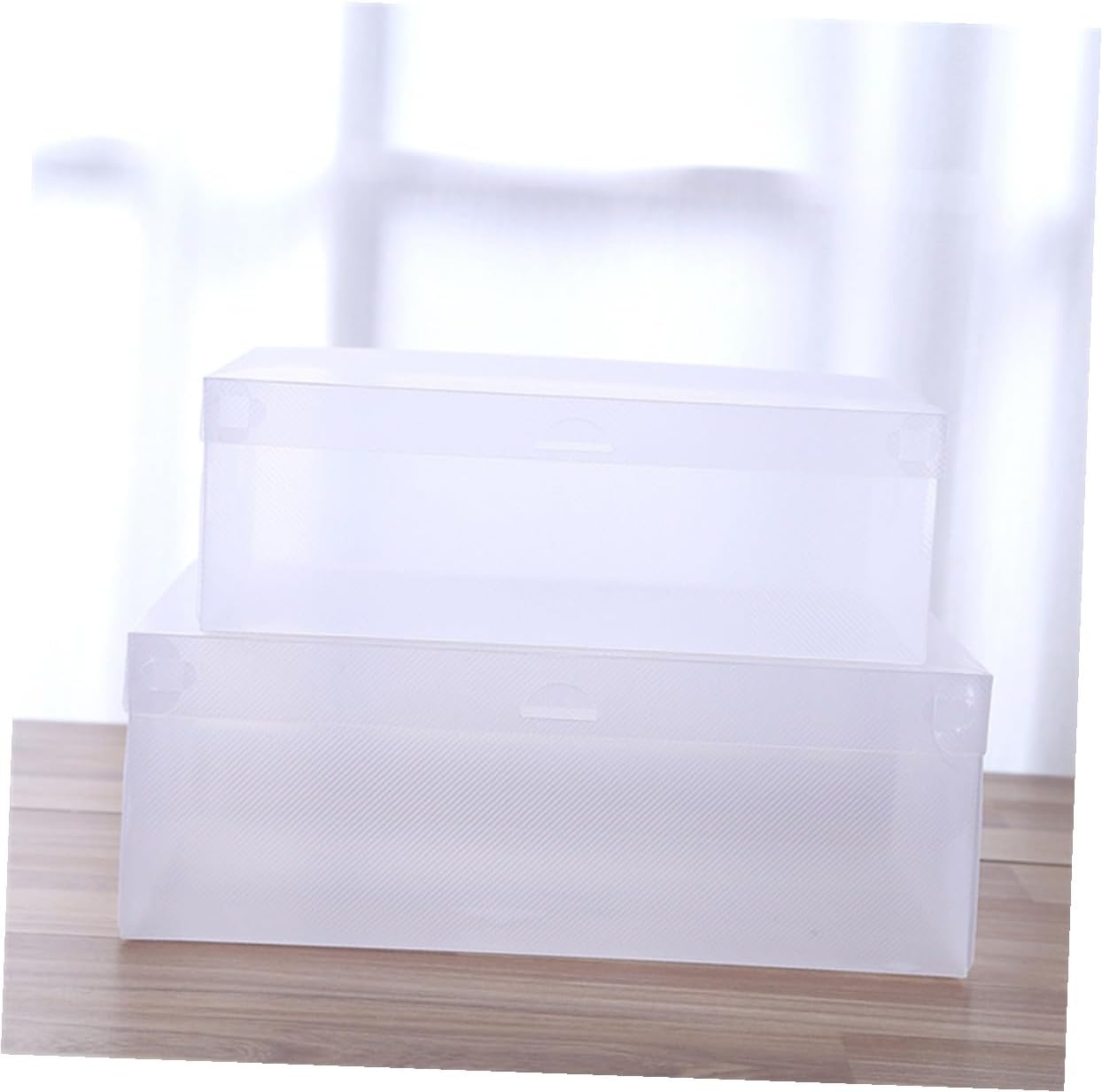 Alipis 6PCS Transparent Plastic Shoe Storage Boxes with Flip Cover Stackable Shoe Containers for Home Closet Organization and Dust Protection