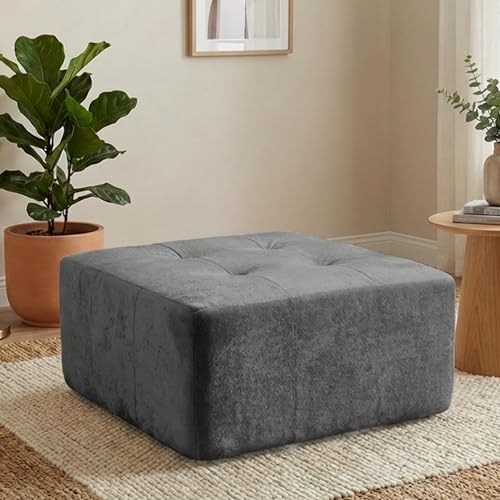 · REDEARTH · Modular Compressed Sofa in a Box Ottoman Cube Pouf - Dark Gray