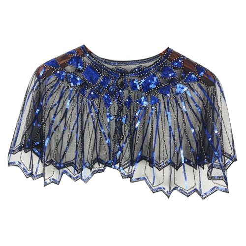 MINTLIMIT Women's 1920s Shawl Wraps Beaded Sequin Evening Cape Bridal Shawl for Evening Dresses Bolero Flapper Cover Up