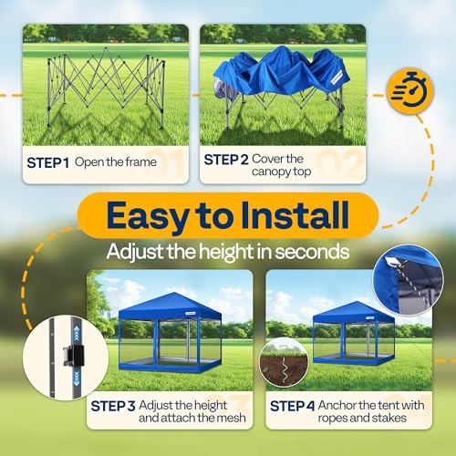 Image of VIVOHOME 10x10ft Outdoor Screen Tent with Mosquito Netting