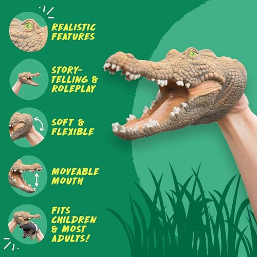 Wild Thingz Hand Puppet - Crocodile, Medium - Image 2