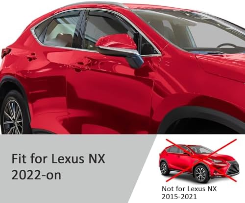 Voron Glass in-Channel Extra Durable Rain Guards for Lexus NX 2022-2026, Window Deflectors, Vent Window Visors, 4 Pieces - 200576 - 4
