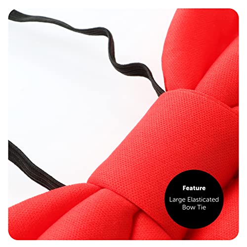 Adults Cat Hat Accessory Set, Red and White Striped Hat, Large White Gloves and Deluxe Red Bow Tie - Image 4