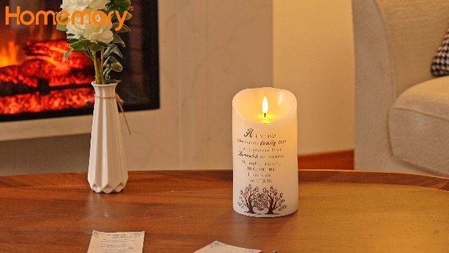 Image of Homemory Memorial Candle Bereavement Sympathy Gifts for Loss of Loved One, Real Wax LED Candle with Remote Memorial Gifts for Loss of Mother Loss of Father in Memory of Loved One Remembrance Gift