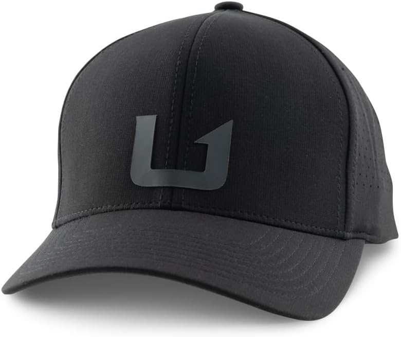 HUK Men's Barb U 110 Performance Hat, Fishing Golf Running Cap, Stretch Fit, 6 Panel Snapback, Sweatband, Recycled Brim