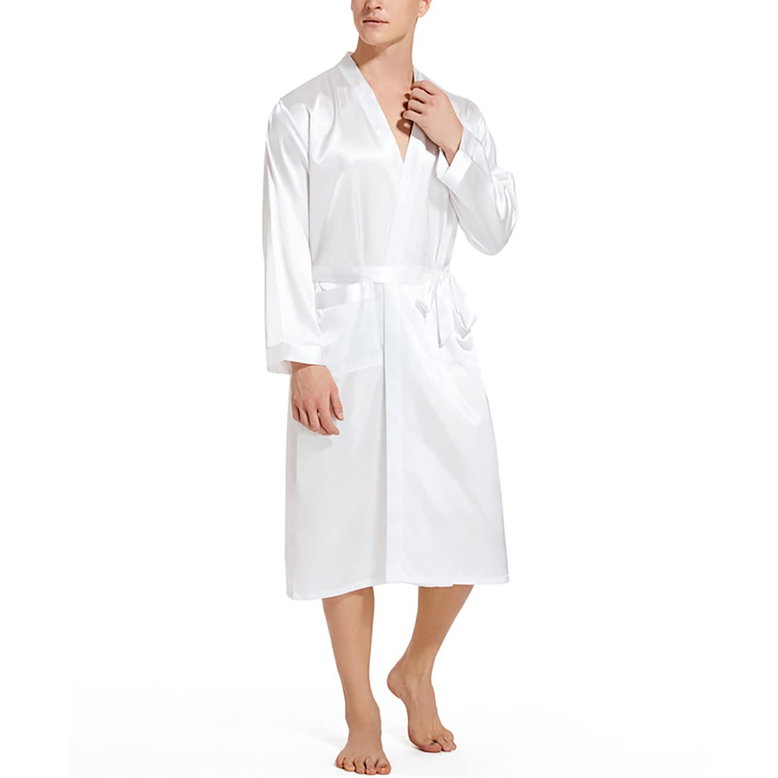 Albornoz Hombre Ligero Delgado Corto - Bata Hombre Delgado Kimono