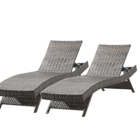 Asifom 79'' Long Reclining Chaise Lounge Set (Set of 2), Outdoor Wicker Reclining Lounge Chair Patio Rattan Double Chaise Lounge Lawn Sunbathing Chairs Beach Pool Backrest Recliners (Set of 2) 51R4LLD5+AS. SS280