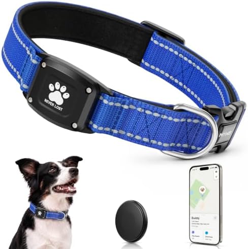 Coleira GPS para cães rastreador 2 em 1, coleira refletiva à prov...