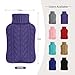 samply Hot Water Bottle with Knitted Cover, 2L Hot Water Bag for Hot and Cold Compress, Hand Feet Warmer, Ideal for Menstrual Cramps, Neck and Shoulder Pain Relief, Purple