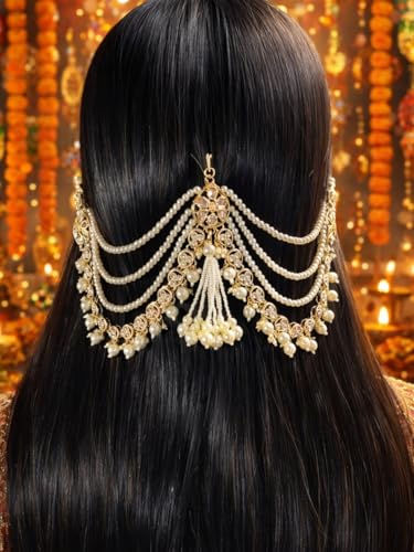 Image of OOMPH Jewellery Ethnic Sheeshphool-Kundan Jadau Floral Design for Women & Girls Stylish - DPH161DST4RKH184RKH235 PA201