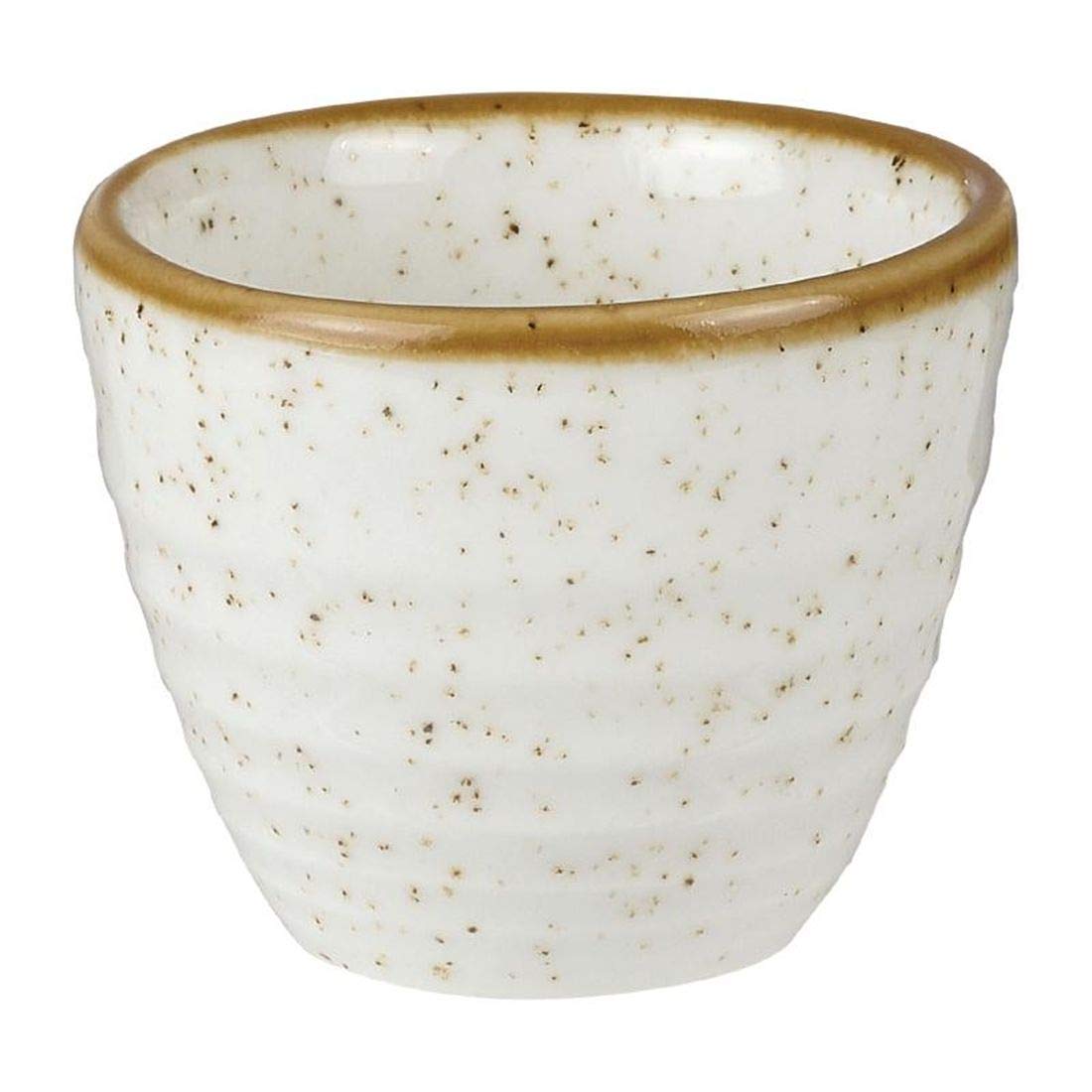 Churchill White Stonecast Round Dip Pots Barley Ripple 57Ml (Pack Of 12) - [Hc829]