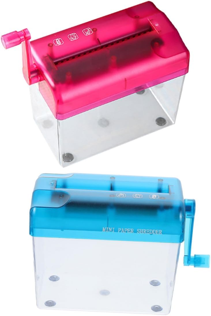 Generic 2pcs Portable Mini Manual Paper Shredder A6 Size Home Document Shredder Hand Operated Desktop Paper Cutting Machine for Office and School Use