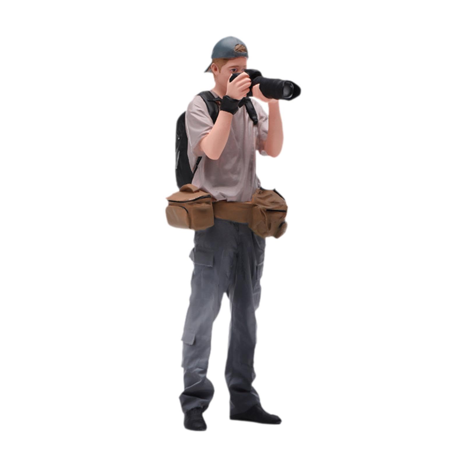 Colcolo Modellino di Fotografo Maschio in 1:24, in Miniatura con Macchina Fotografica, Personaggio per Giochi di Ruolo, Giocattolo per Diorami
