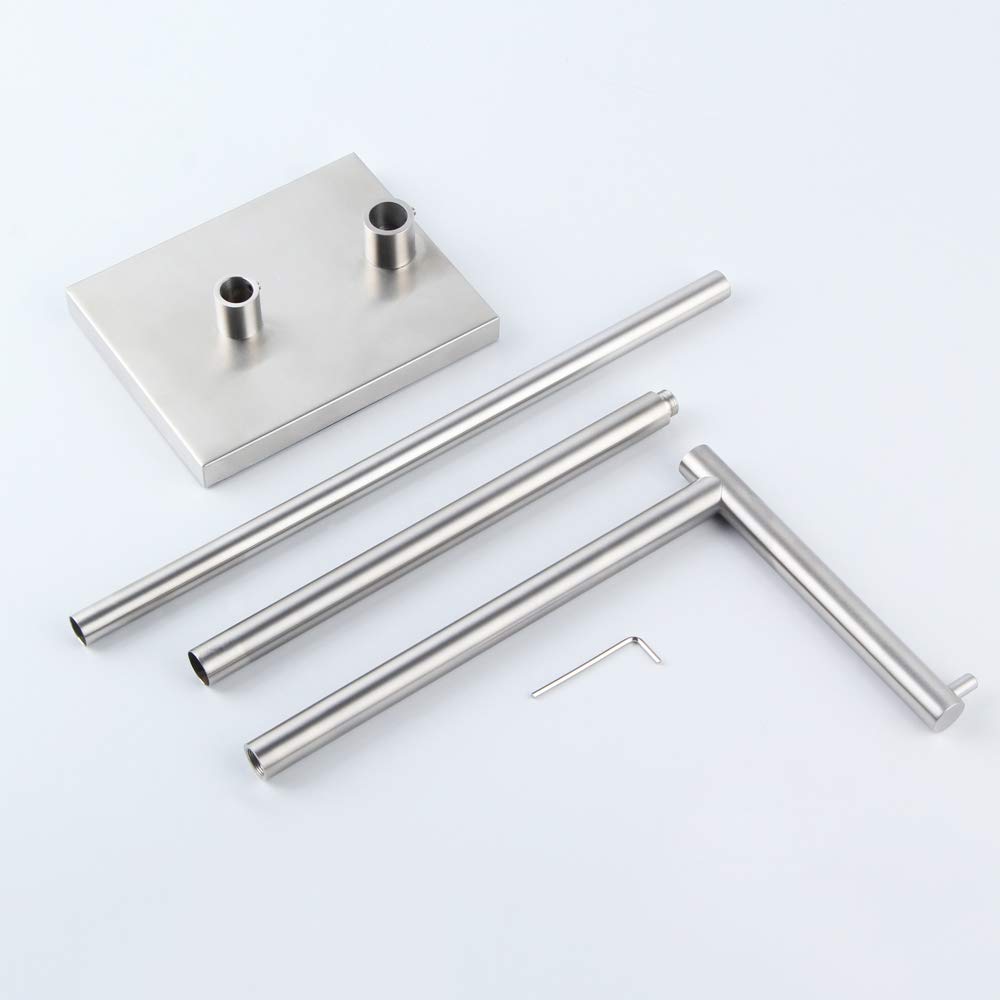 GERZWY Portarotolo di carta igienica autoportante con riserva, in acciaio inox SUS 304, antiruggine, supporto per rotolo di carta igienica da pavimento, finitura spazzolata moderna DZY003-LS