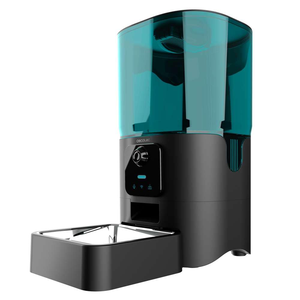 Cecotec Distributore Automatico Cibo Gatti e Cani Pumba 6000 Purrfect Meal Smart Vision. Controllo Wifi, Telecamera, Registratore Vocale, 6L, Controllo delle Porzioni, Allarme, Ciotola in Acciaio Inox