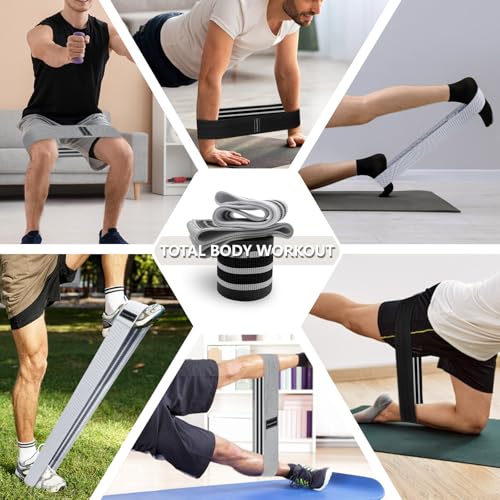 Image of Exercise Bands, 3 Levels Fabric Resistance Bands for Working Out, Workout Bands Resistance for Women & Men, Multi-Colored Fabric Booty Bands for Leg Strength Training, Rehab, Yoga
