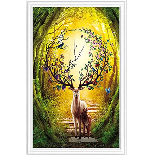 Wapiti Diamond Painting Point de Croix XXL pour Décoration Murale de Salon