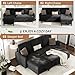 Walsunny Sectional Sofa Couch L Shaped Sleeper Sofa Bed Pull Out Bed with Storage, Reversible Sectional Couches for Living Room, Apartment, Office(Black)