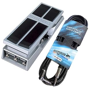 Boss FV-500H Volume Pedal Express Pedal + Keepdrum Guitar Cable Angled 6 m Mono volume pedal Ideal for guitar and bass / not suitable for keyboards EXP Out socket for use as an expression pedal + Keepdrum guitar cable angled 6 m