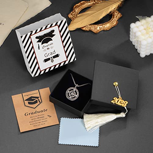 Peeshow Graduation Gifts For Him 2023, S925 Sterling Silver Plated Compass Necklace For Men Boys, Senior High School College Graduation Gifts For Son Grandson Friends Classmates Brother Boyfriend, Mens Jewelry Gifts For 2023 Graduates(3Mm Rolo Chain 24 Inches) #TOP2