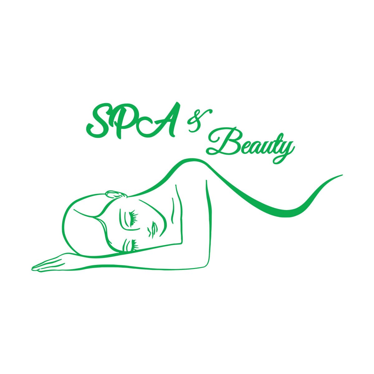 Vinyl Wall Decals Spa Beauty Girl Massage Therapy Wellness 48x85.5cm Can Modify and add Information Large Green — image 1