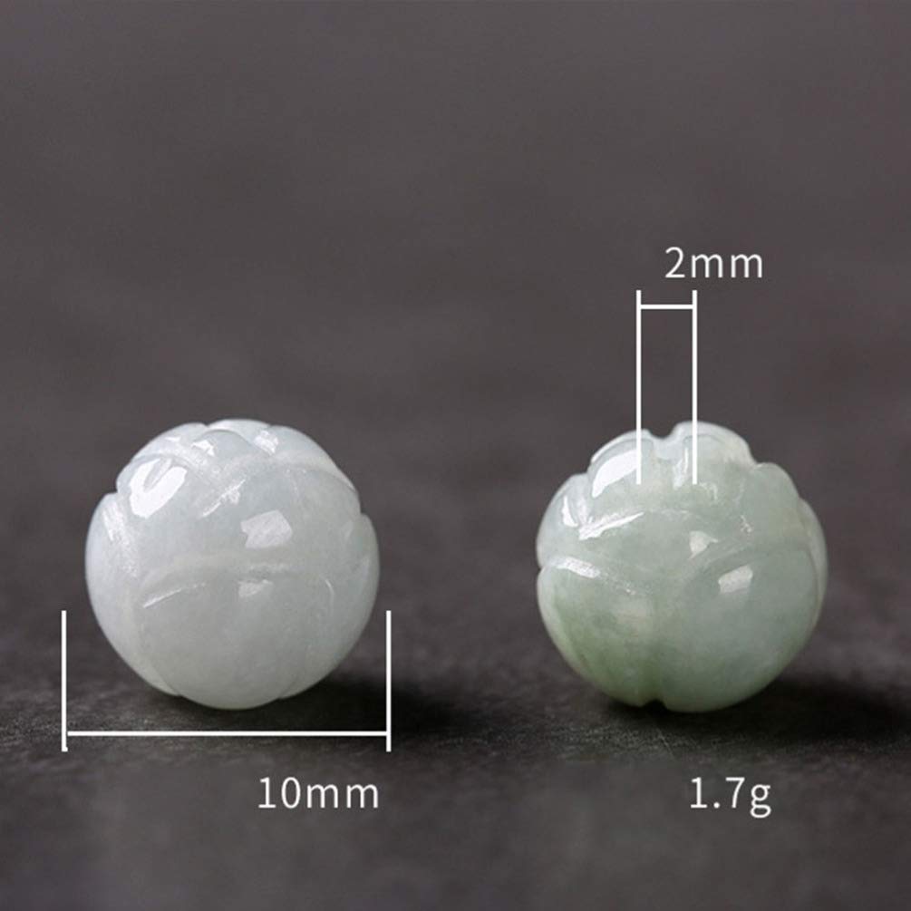 Exceart 10 Stück 10 mm Edelsteinperlen Naturstein Geschnitzt Lotusform Jade Perlen Lose Perlen für Schmuck Halskette Armband Handwerk