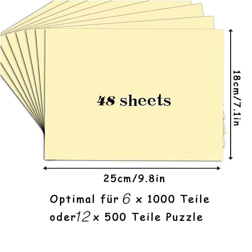 Lot de 48 autocollants transparents pour puzzles - 6 x 1000 pièces - Feuilles adhésives