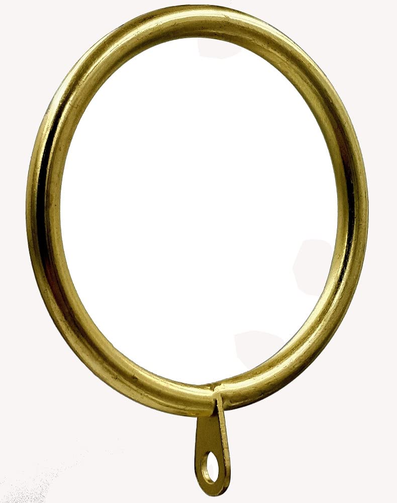 Anillos de cortina de metal dorados con ojal plano para barra de salón