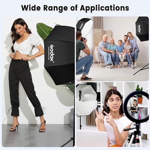 Godox Portable 95cm/37.5" Umbrella Octagon Softbox Reflector with Carrying Bag for Studio Photo Flash Speedlight