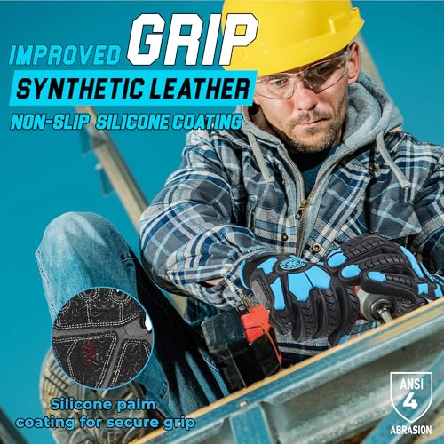 Guantes de invierno para hombre impermeables térmicos con protección contra impacto 2