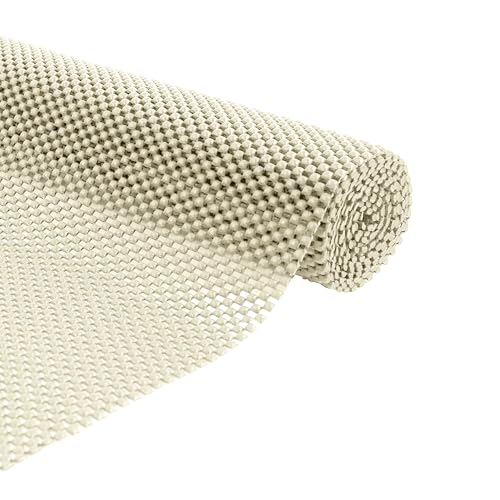 Non Slip Mat 150x30cm Multipurpose Anti Slip Matting Roll for Rugs Car Dashboards Vans Drawers & Shelves Washable Waterproof Cut-to-Size Underlay for Home & Office (Cream White)