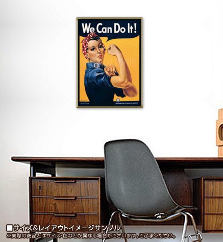 Can 額装品/We Do Art Feminist Vintage Riveter, the Rosie Poster, It Do Can We ミラー/ポスター/インテリア It!/J.ハワード 額縁