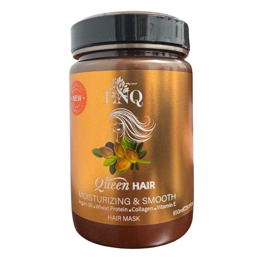 Keratina Capilar La Reina del Cabello - Argan Hair Oil Mask – 850 ml – Con Argán, Colágeno, Proteína de Trigo y Vitamina E – Sin Sal ni Parabenos – Hidratación y Alisado Profundo