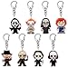 laffact 8Pcs Horror Classic Movie Characters Acrylic Keyring Accessories for Keys Wallets Backpack Scary Movies Figure Pendant Hanging Key Chain Decorations with Rotatable Link for Gift